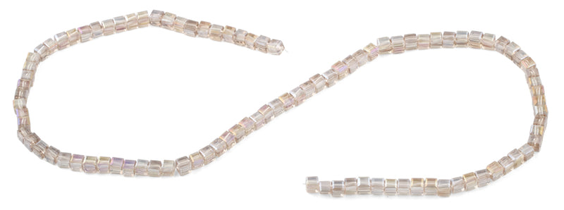 4x4mm Vintage Pink Square Faceted Crystal Beads