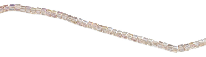 4x4mm Vintage Pink Square Faceted Crystal Beads