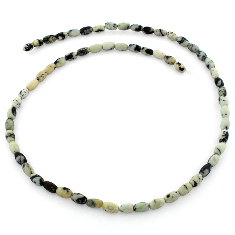 4x6mm White Turquoise Jasper Plain Melon Gem Stone Beads