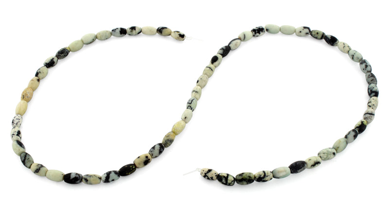 4x6mm White Turquoise Jasper Plain Melon Gem Stone Beads
