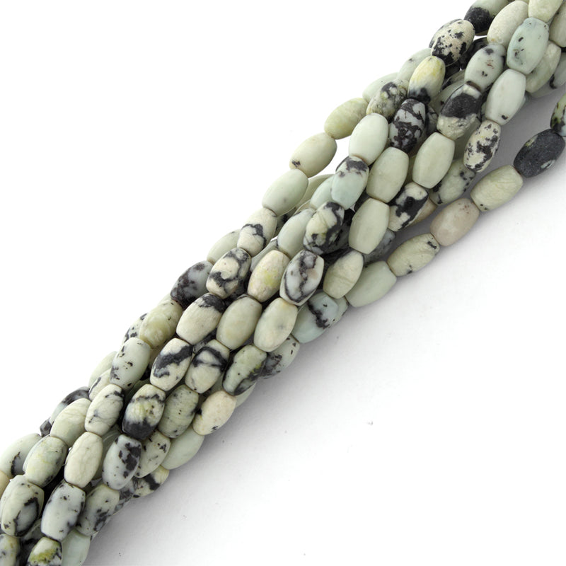 4x6mm White Turquoise Jasper Plain Melon Gem Stone Beads