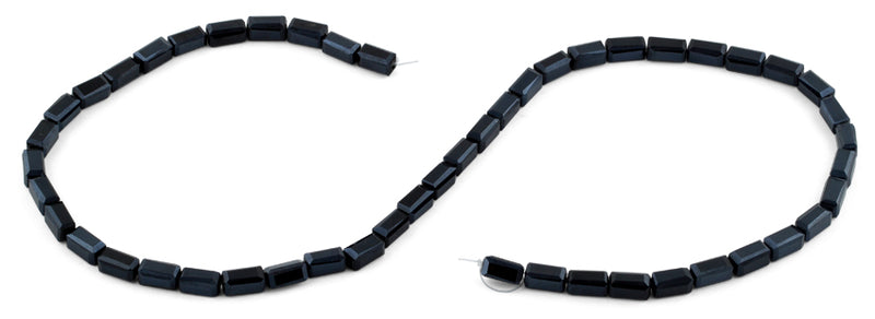 4x8mm Black Rectangle Faceted Crystal Beads