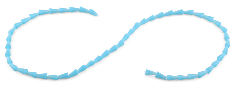 4x8mm Blue Cone Faceted Crystal Beads