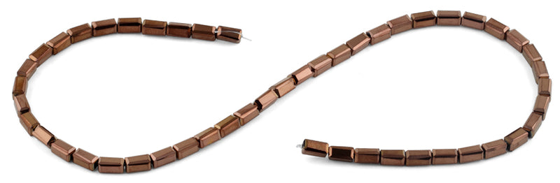 4x8mm Bronze Rectangle Faceted Crystal Beads