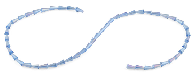 4x8mm Clear Blue Cone Faceted Crystal Beads