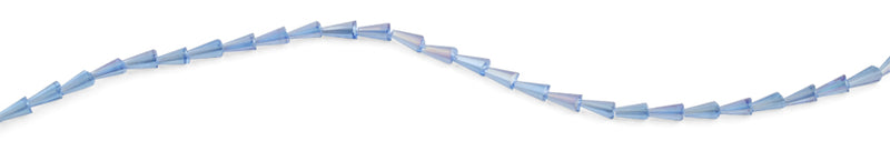 4x8mm Clear Blue Cone Faceted Crystal Beads