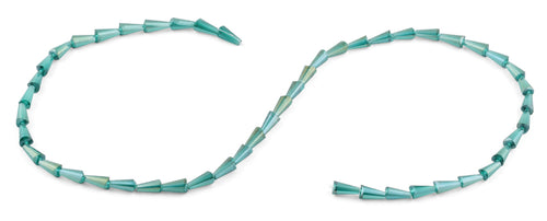 4x8mm Clear Green Cone Faceted Crystal Beads