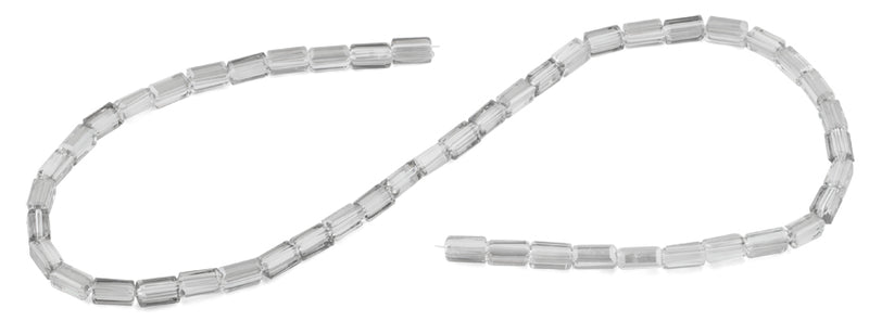4x8mm Clear Grey Rectangle Faceted Crystal Beads