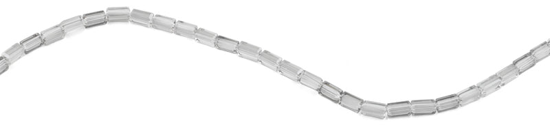 4x8mm Clear Grey Rectangle Faceted Crystal Beads
