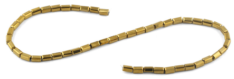 4x8mm Gold Rectangle Faceted Crystal Beads