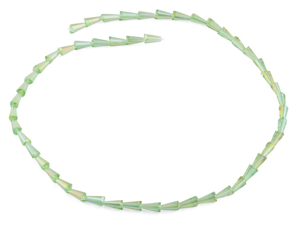 4x8mm Green Cone Faceted Crystal Beads