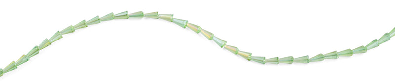 4x8mm Green Cone Faceted Crystal Beads