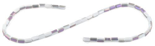 4x8mm Grey and Purple Rectangle Faceted Crystal Beads