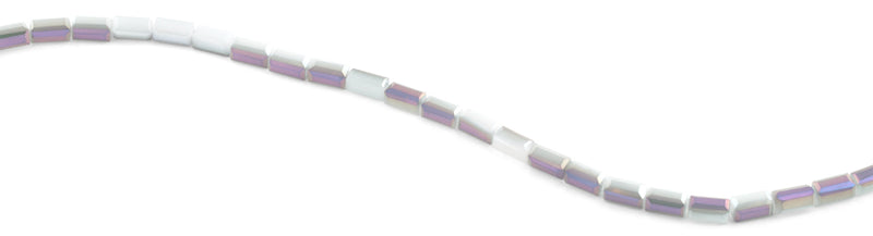 4x8mm Grey and Purple Rectangle Faceted Crystal Beads