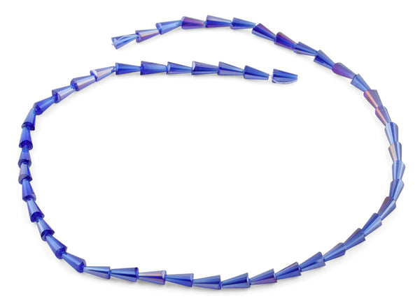 4x8mm Navy Blue Cone Faceted Crystal Beads