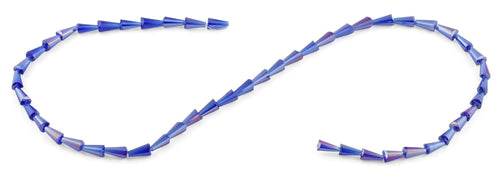 4x8mm Navy Blue Cone Faceted Crystal Beads