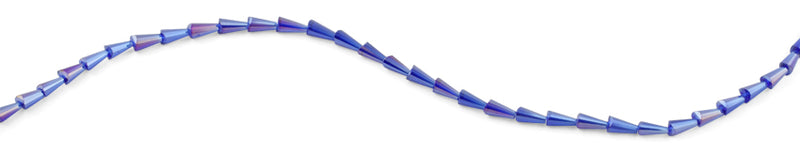 4x8mm Navy Blue Cone Faceted Crystal Beads