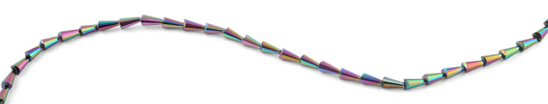 4x8mm Rainbow Cone Faceted Crystal Beads