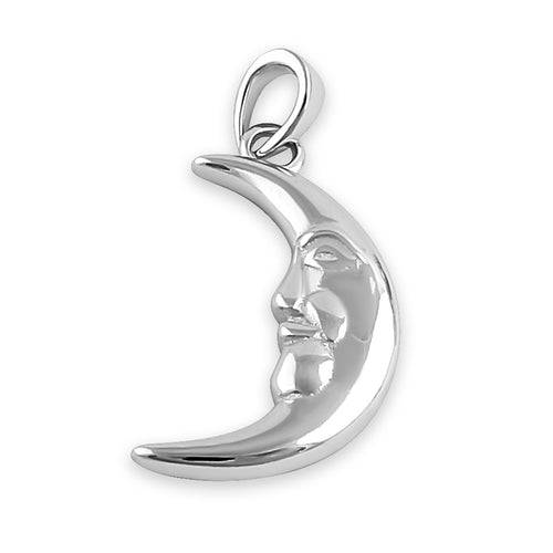 Sterling Silver Crescent Moon Pendant