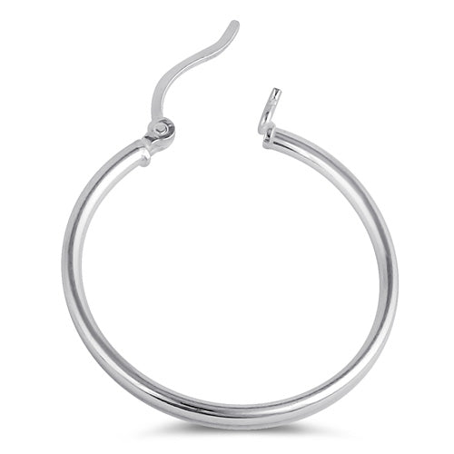 Sterling Silver 2.0MM x 30MM Hoop Earrings