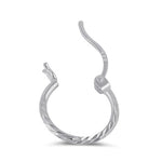 Sterling Silver 1.5MM x 15MM Textured Hoop Earrings