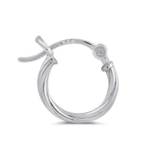 Sterling Silver 2.0MM x 20MM Rope Hoop Earrings
