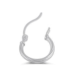 Sterling Silver 2.0MM x 10MM Rope Hoop Earrings