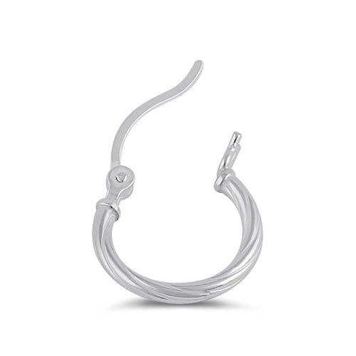 Sterling Silver 2.0MM x 10MM Rope Hoop Earrings