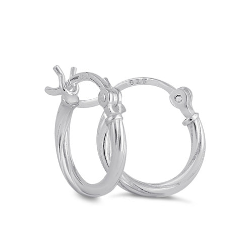 Sterling Silver 2.0MM x 20MM Rope Hoop Earrings