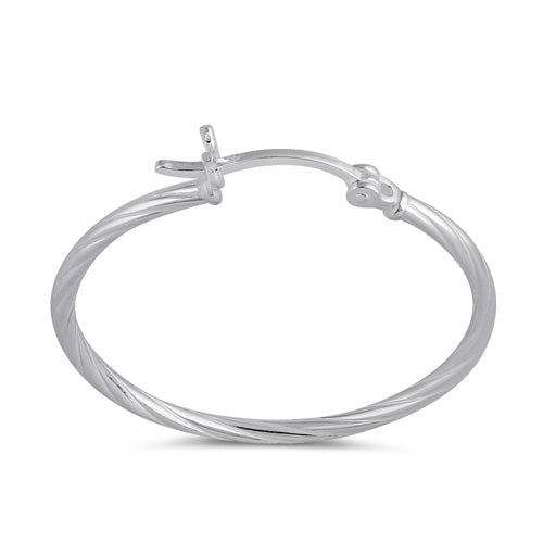 Sterling Silver 2.0MM x 30MM Rope Hoop Earrings