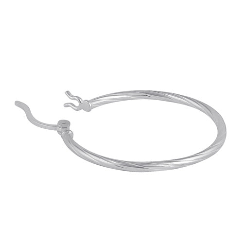 Sterling Silver 2.0MM x 25MM Rope Hoop Earrings