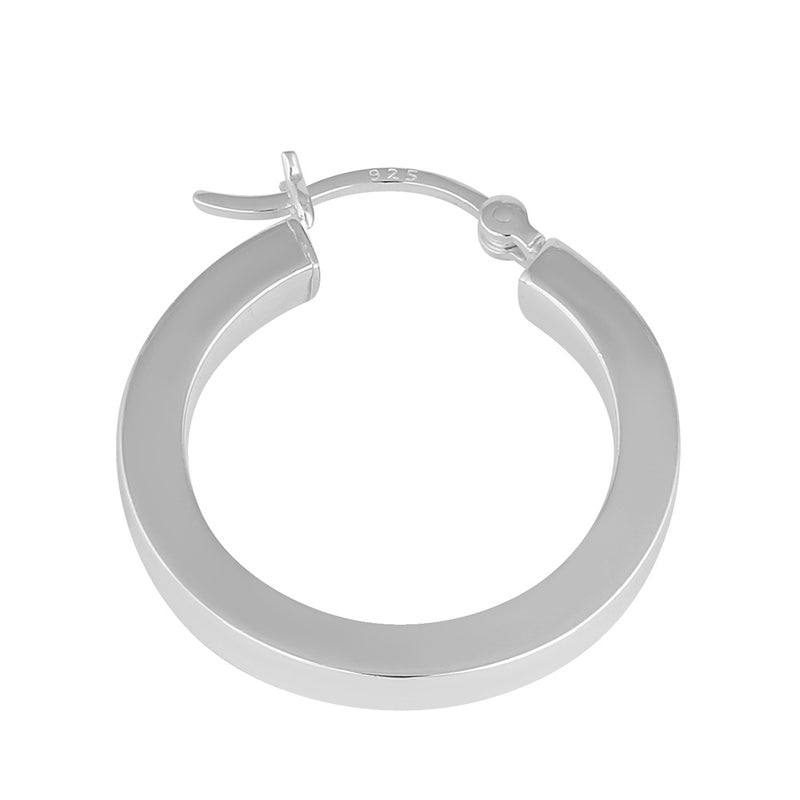 Sterling Silver 3.0MM x 25MM Hoop Earrings