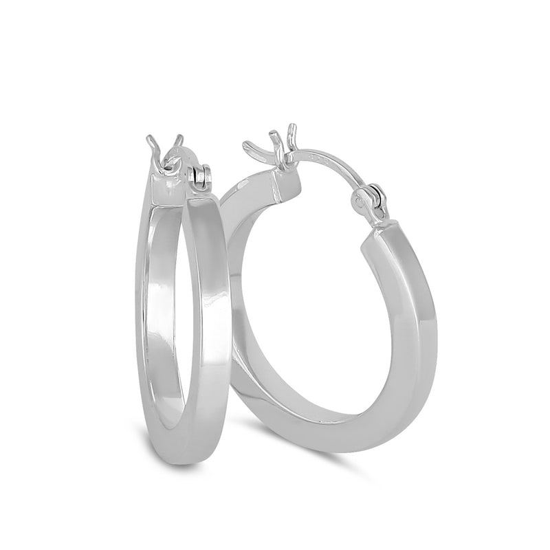 Sterling Silver 3.0MM x 25MM Hoop Earrings