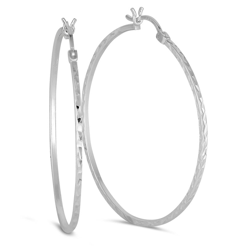 45mm sterling silver hoop earrings Clearance