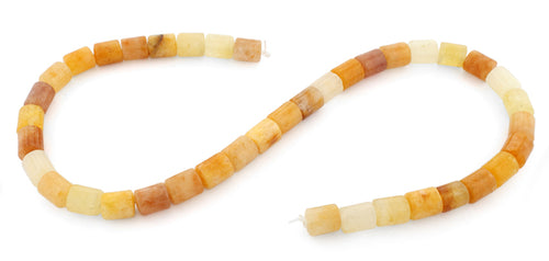5x10mm Tube Yellow Jade Gem Stone Beads
