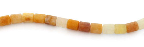 5x10mm Tube Yellow Jade Gem Stone Beads