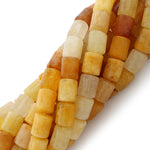 5x10mm Tube Yellow Jade Gem Stone Beads