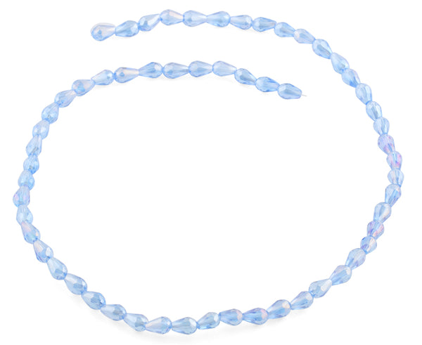 5x7mm Blue Drop Faceted Crystal Beads