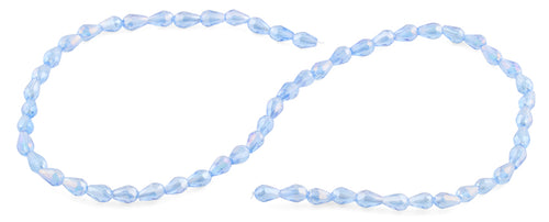 5x7mm Blue Drop Faceted Crystal Beads