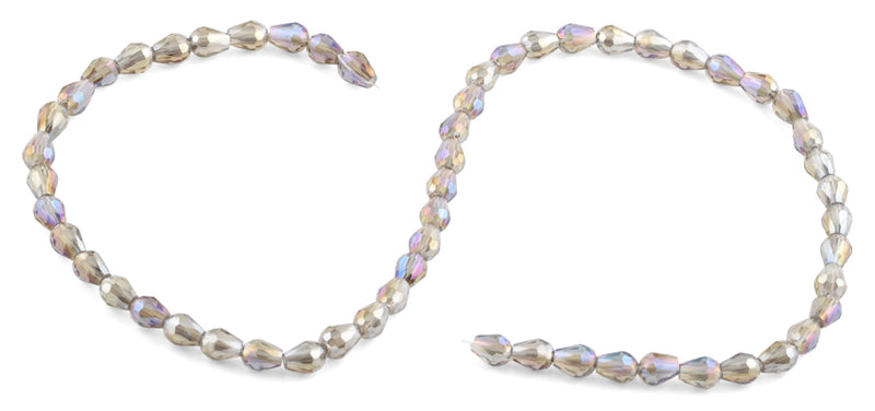 5x7mm Clear Drop Faceted Crystal Beads