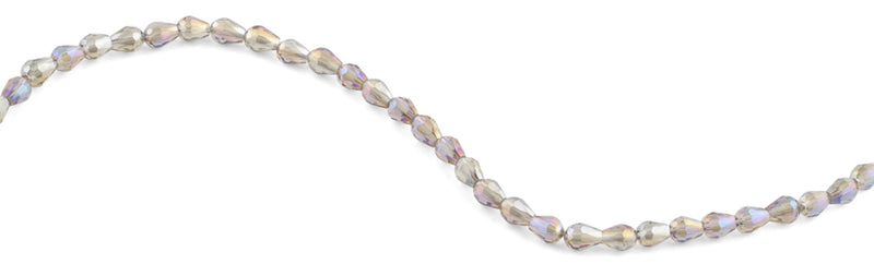 5x7mm Clear Drop Faceted Crystal Beads