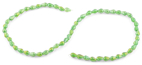 5x7mm Green Drop Faceted Crystal Beads
