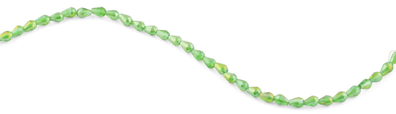 5x7mm Green Drop Faceted Crystal Beads