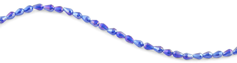5x7mm Navy Blue Drop Faceted Crystal Beads