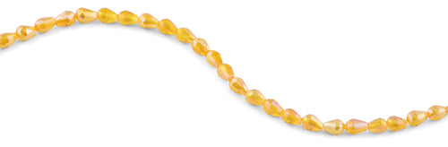 5x7mm Orange Drop Faceted Crystal Beads