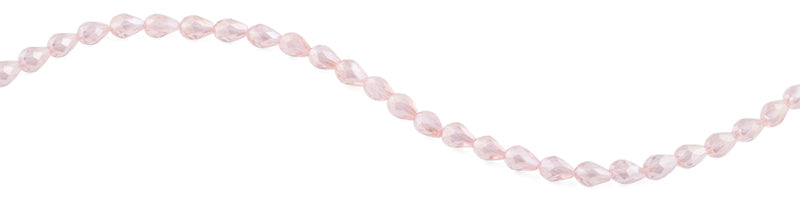 5x7mm Pink Drop Faceted Crystal Beads