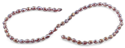 5x7mm Purple Drop Faceted Crystal Beads