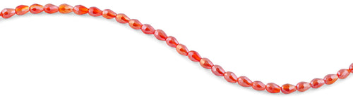 5x7mm Red Drop Faceted Crystal Beads