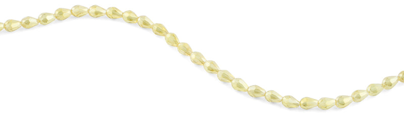 5x7mm Yellow Drop Faceted Crystal Beads
