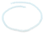 6-8mm Blue Frost Faceted Rondelle Glass Beads